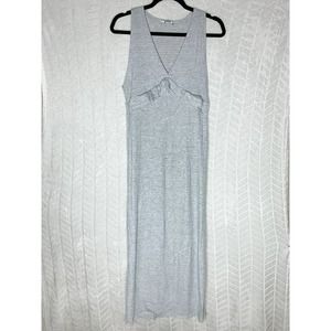 Zara Trafaluc Ribbed Knit Midi Dress Gray - M